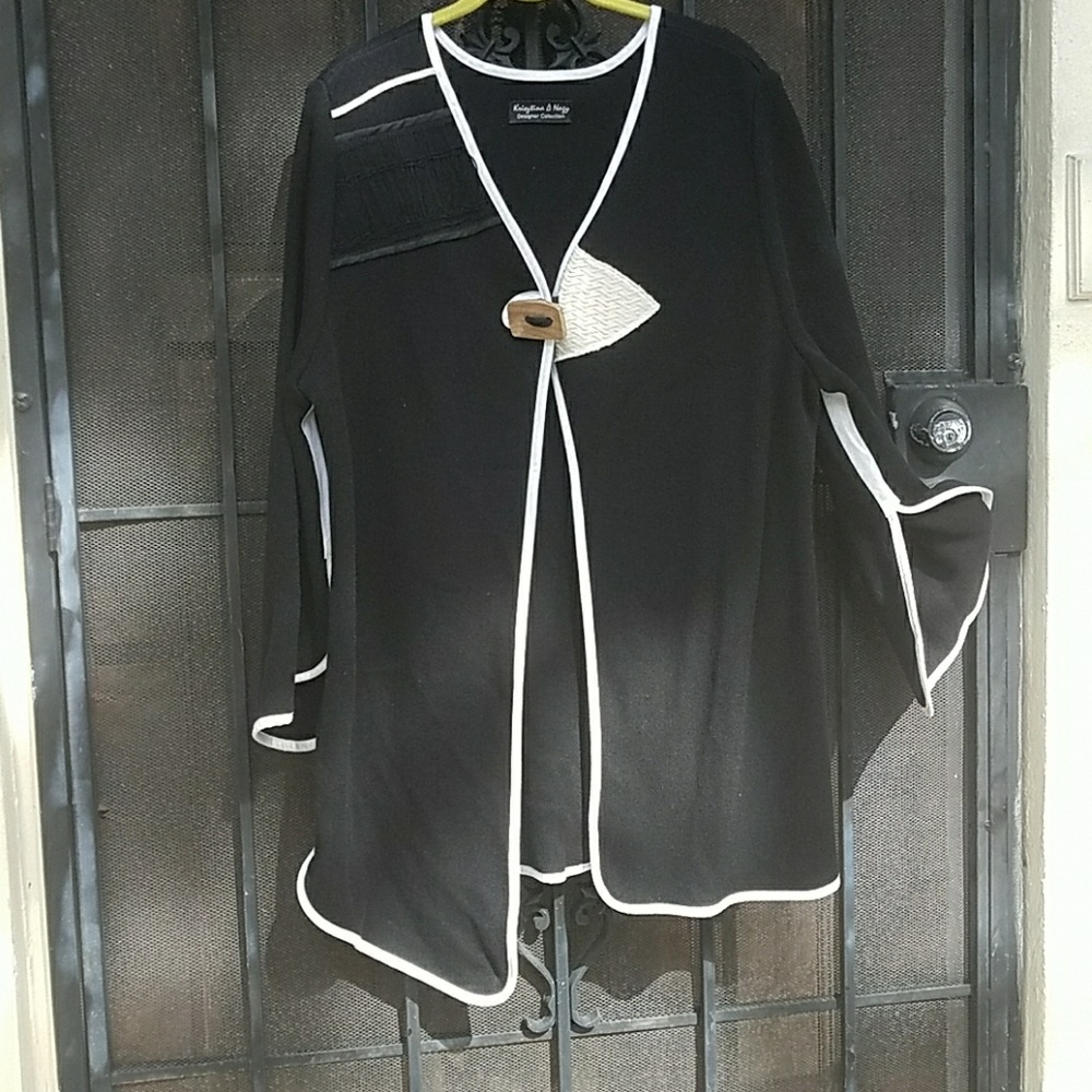Black and white designer cardigan
